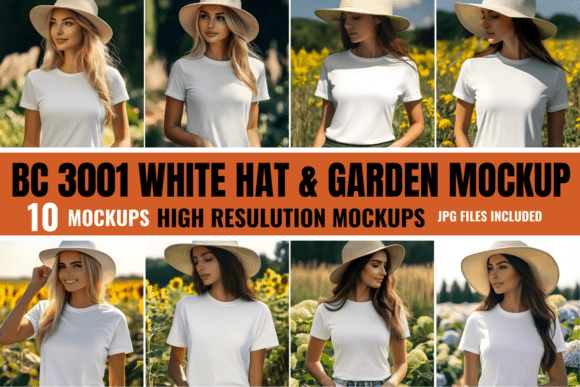 Download BC 3001 White Hat &amp; Garden Mockup Bundle - Garden mockup Collection