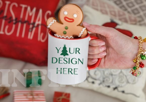 Download Red Handle Christmas Mug Mockup 11oz - Christmas mug mockup Collection