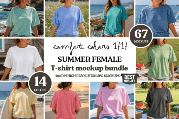 Download Comfort Colors 1717 Summer Mockup Bundle - Summer Collection