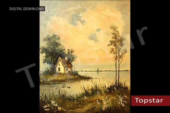 Download Lakeside Country Cottage Summer Wall Art - Summer Collection